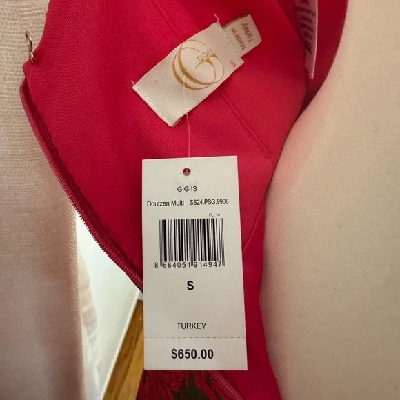 NWT GIGIIS Strapless Floral Gown – Pink/Green – Size S - Picture 9 of 12